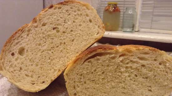 Sourdough and liquid yeast multi-grain bread