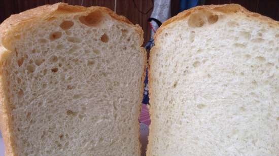 Pane alle mele con lievito liquido in una macchina per il pane