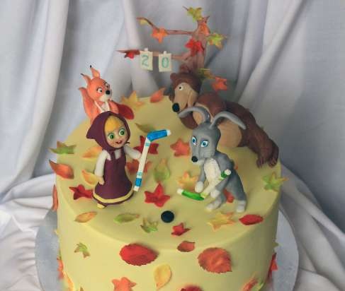 Mga cake batay sa cartoon na Masha at sa Bear