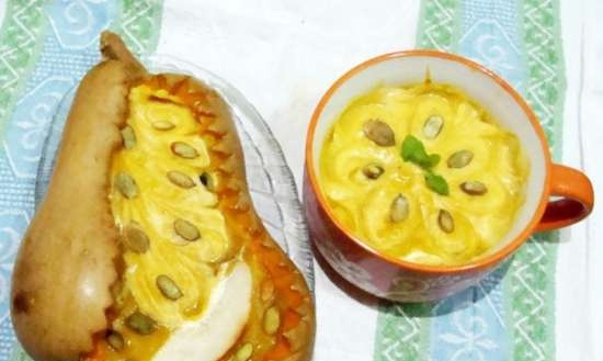 Styrian pumpkin puree sopas na may peras