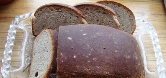 Pane di grano con lievito naturale di segale con semi di lino, crusca