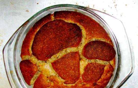 Pane con funghi secchi e alghe