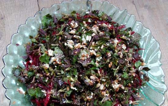 Nettle at beetroot salad