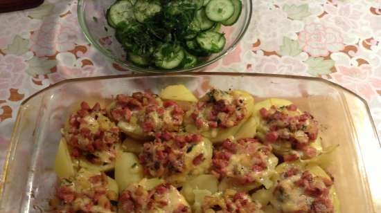 Baked Stuffed Potatoes (Gefullte uberbackene Kartoffeln)