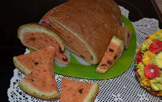 Vannmelon-like rosinbrød