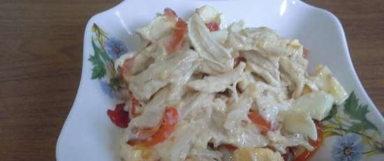 Chicken and bell pepper salad