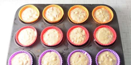 Muffins de grosellas con merengue