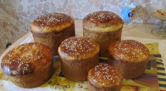 Kulich עם Myasoedovskaya בתנור (כיתת אמן)