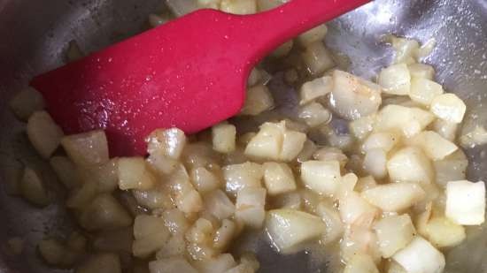 Peras at mag-atas na panna cotta na may caramelized pears (Panna cotta)