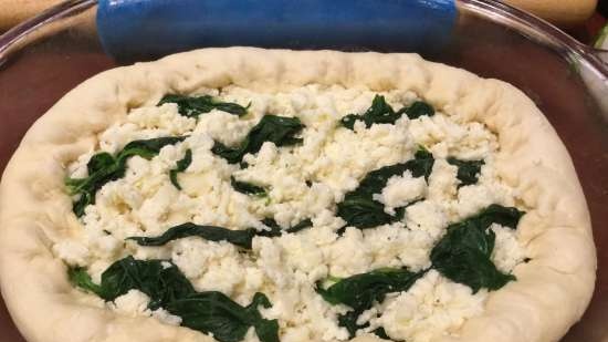 Torta di spinaci aperta al formaggio in stile adjarian