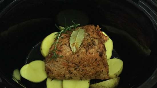 Pork in slow cooker (with rosemary) Rusell Hobbs