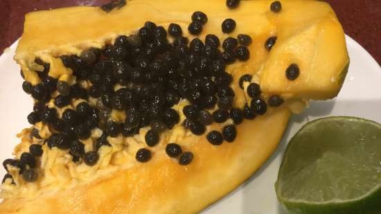 Sorbete de papaya y lima