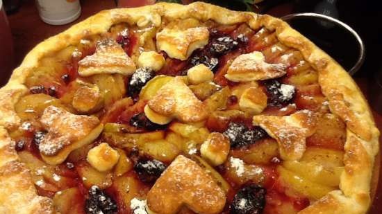 Fruit and berry pie on curd dough (oven or Princess pizza maker)