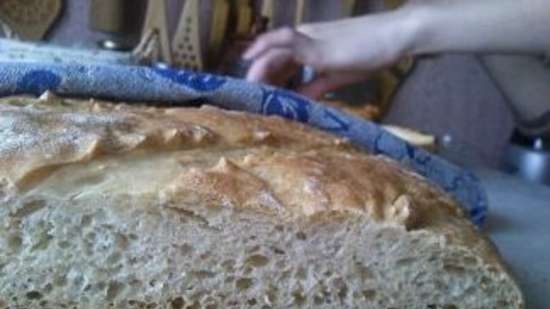 Wheat bread on ripe dough (self-leavening)