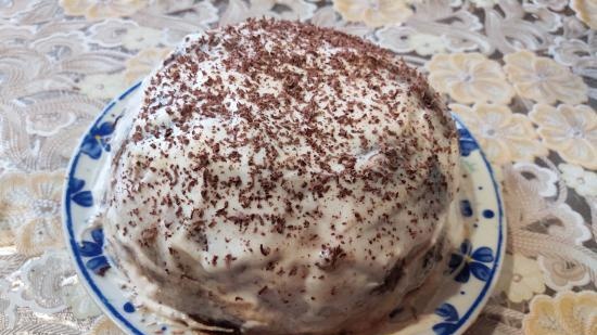 Torta di panpepato con banane e panna acida (senza cottura)