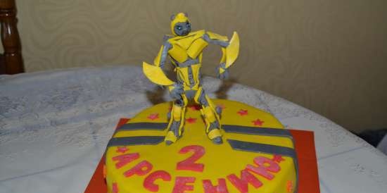 Cakes based on cartoons Transformers, Lego and other superheroes