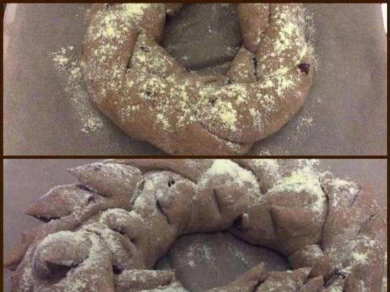 Festive bread wreath