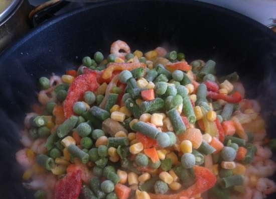 Bulgur con gamberetti e verdure