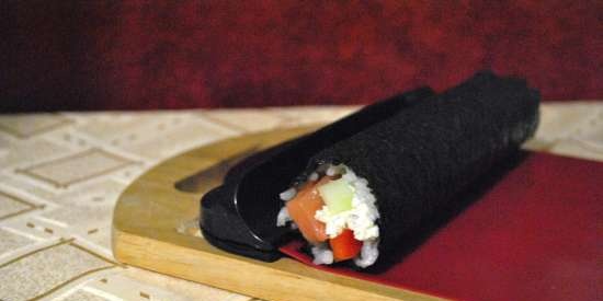 Rolls in Japanese style - with salmon and imitation of crab meat