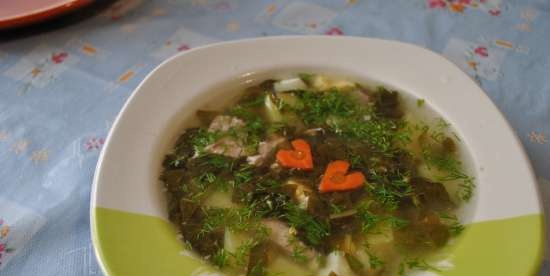 Sorrel soup with turkey