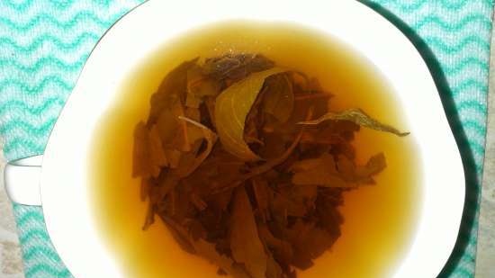 Fermented tea made from leaves of garden and wild plants (master class)