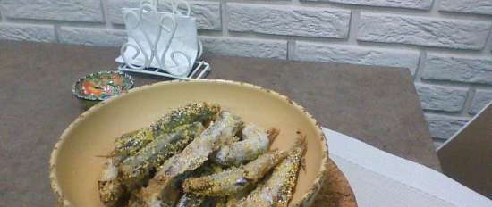 Capelin fried in an air fryer