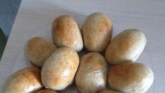 Dough patties with oatmeal and rye flour