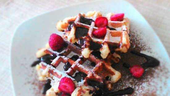 Waffles de cuajada y coco