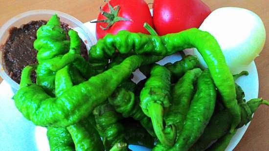 Green pepper na may miso paste (chaem)