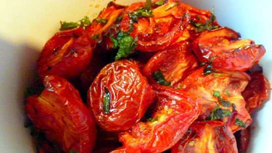 Baked tomatoes and plums