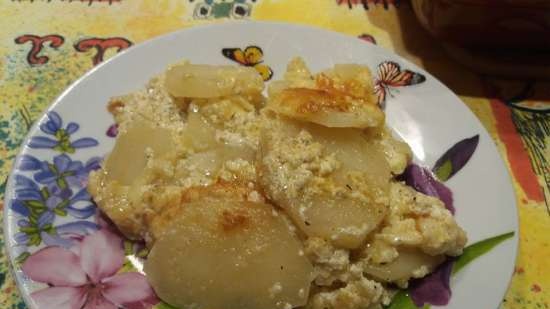 Patatas Dauphine con costra de queso al horno