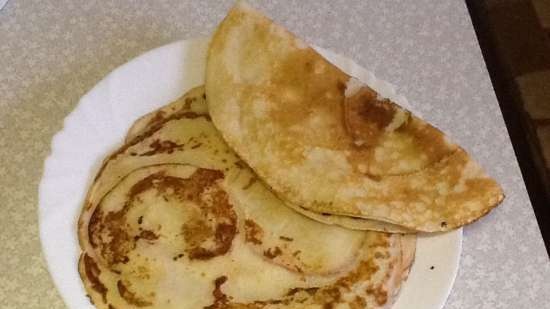 Pancake rolls with curdled milk, with apple baking