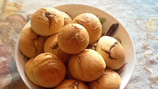 Galletas de arroz con mermelada