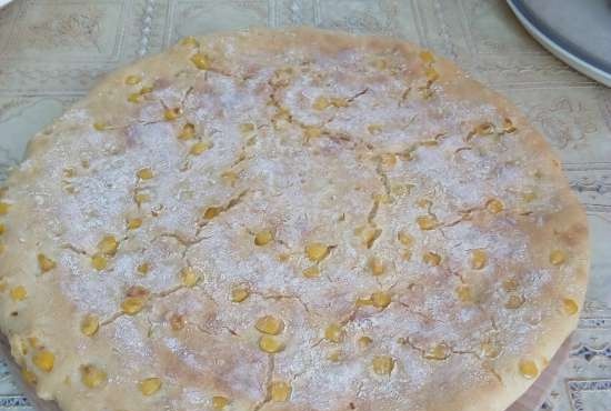 Yeast tortilla with cornmeal and sweet corn in Princess Pizza Maker