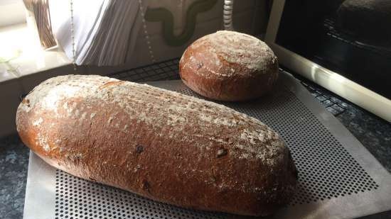 Hvete-rugbrød med løk (basert på P. Reinharts New York Deli Rye-oppskrift)