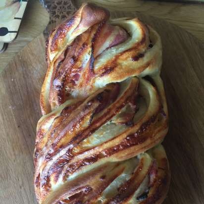 Braid with cheese and bacon