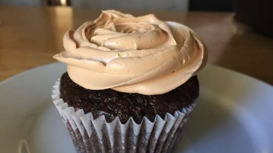 Cupcakes de café con caramelo salado