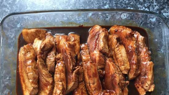 Glazed Canadian pork ribs