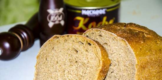 Wheat-rye bread with coffee and pepper