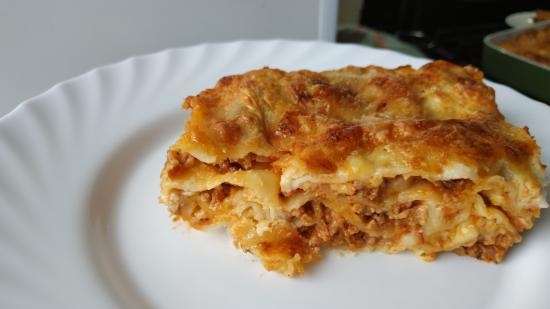 Lasagne hússal és gombával (Multicuisine DeLonghi)