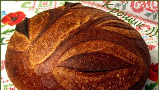 Wheat bread on ripe dough (self-leavening)