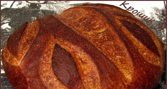 Wheat bread on ripe dough (self-leavening)