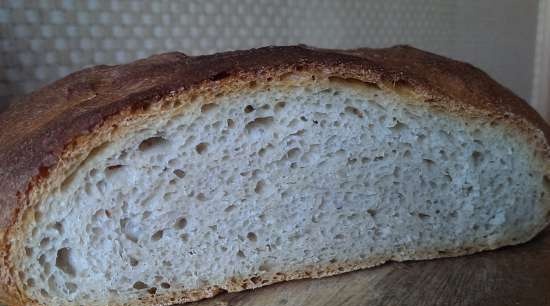 2 grade flour bread on two doughs (in the oven)