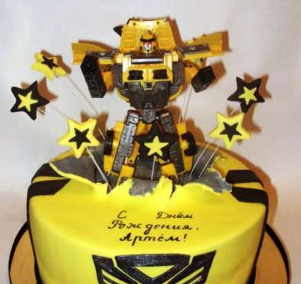 Cakes based on cartoons Transformers, Lego and other superheroes