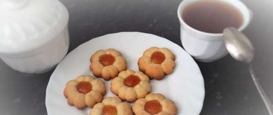 Ang pag-jig ng mga cookies ng shortbread na Chamomile (uri ng Kurabye)