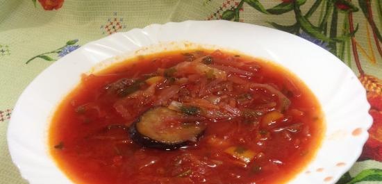 Borscht with smoked plums and eggplant (lean)