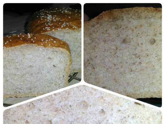 Bread with oatmeal, bran, sesame and seeds