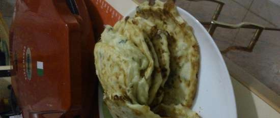 Khachapuri fast in a different manner in a contact grill VVK