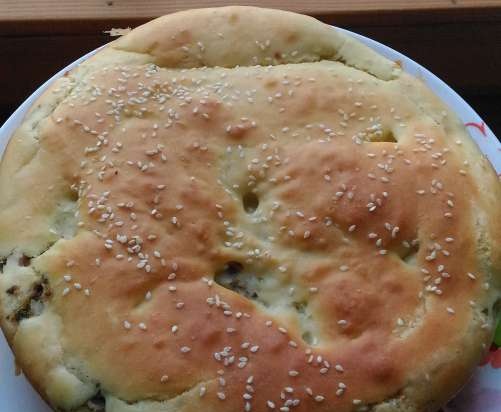 Tortino di lievito veloce con saury e riso