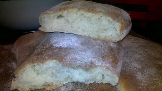 Ciabatta (kneading in a bread machine)